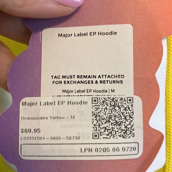 NWT- Yitty- Major label EP Hoodie- Unstoppable Yellow- MEDIUM - Picture 5 of 9